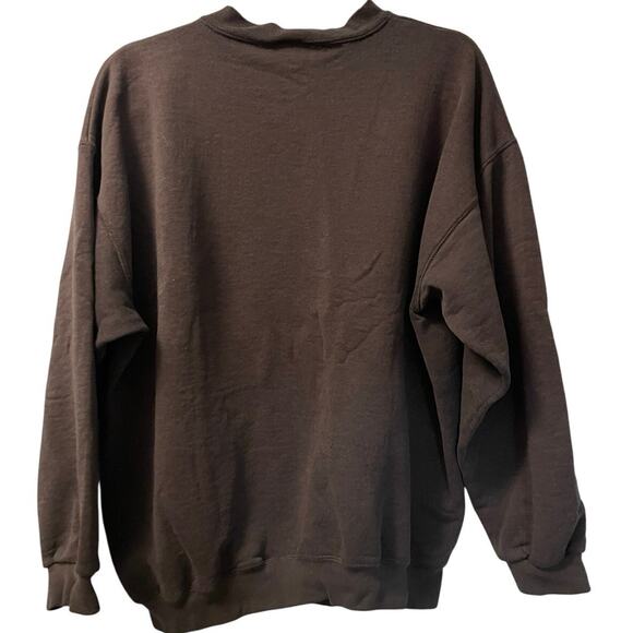 Vintage 90s Tultex Black Distressed Blank Crewneck Adult  Large - Picture 3 of 3